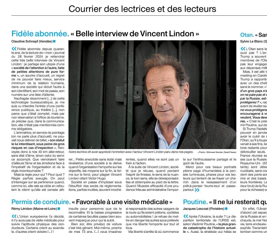 Courrier lecteur